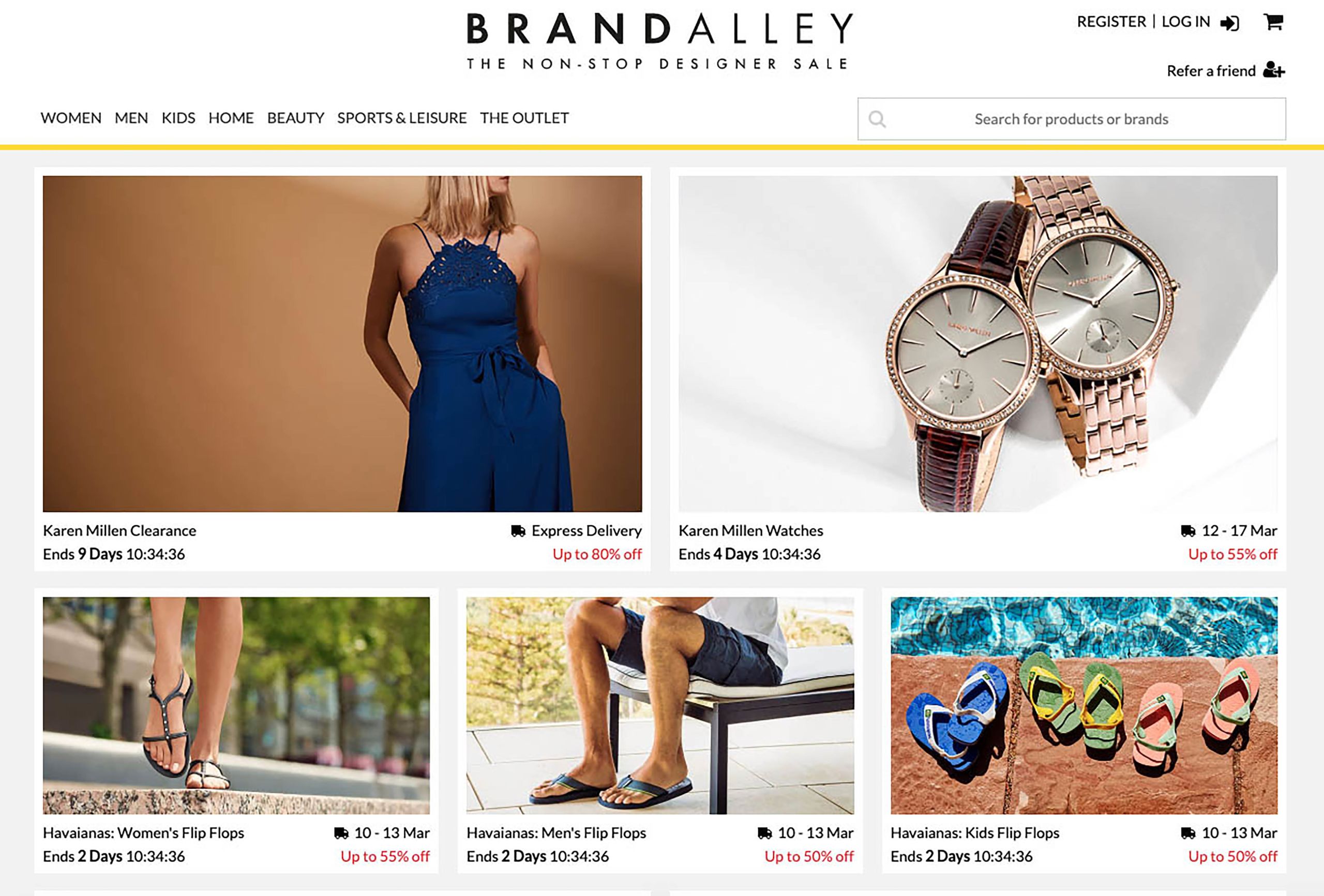 BrandAlley homepage
